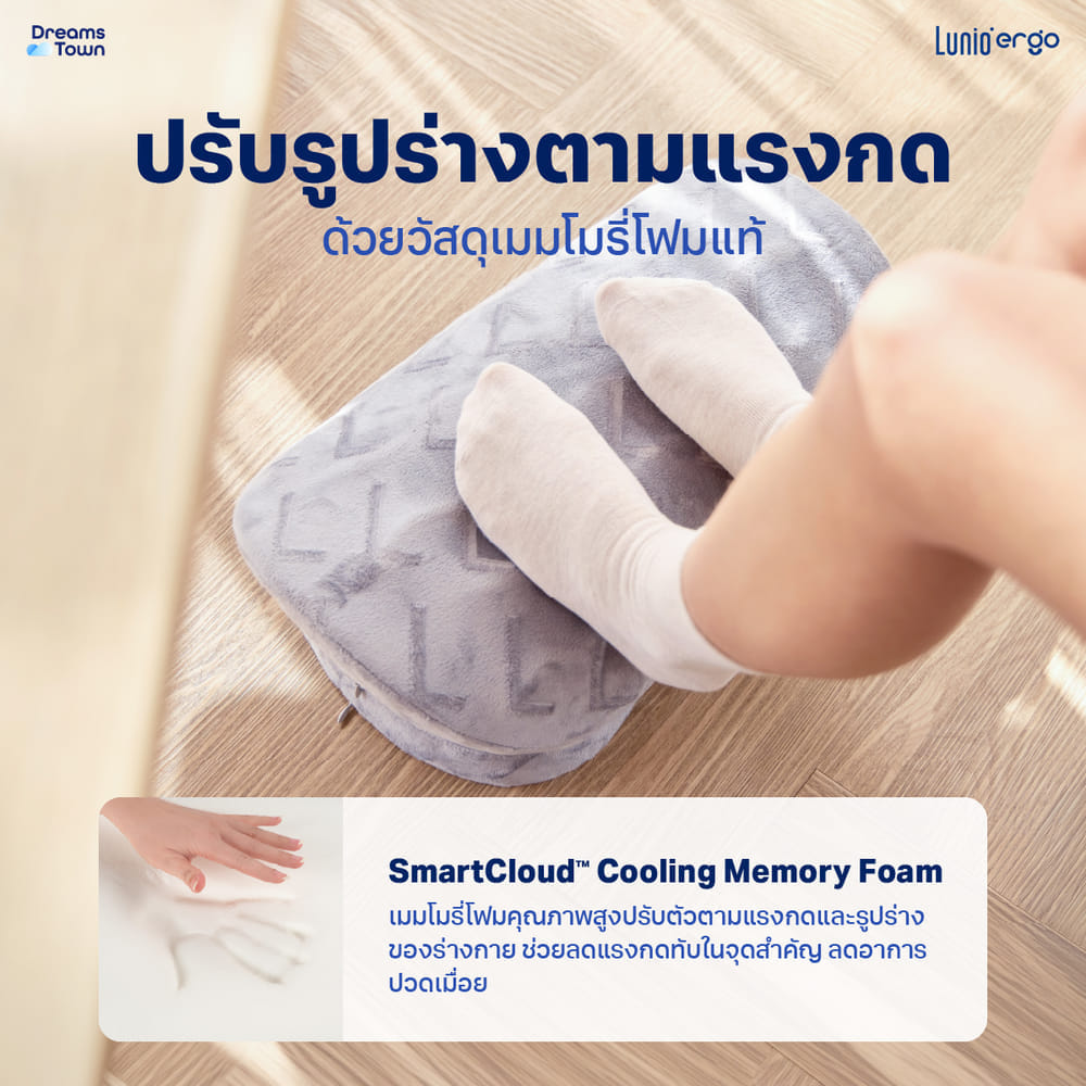 หมอนรองเท้า ที่วางเท้า LUNIO ERGO WAVE FOOTREST CUSHION
